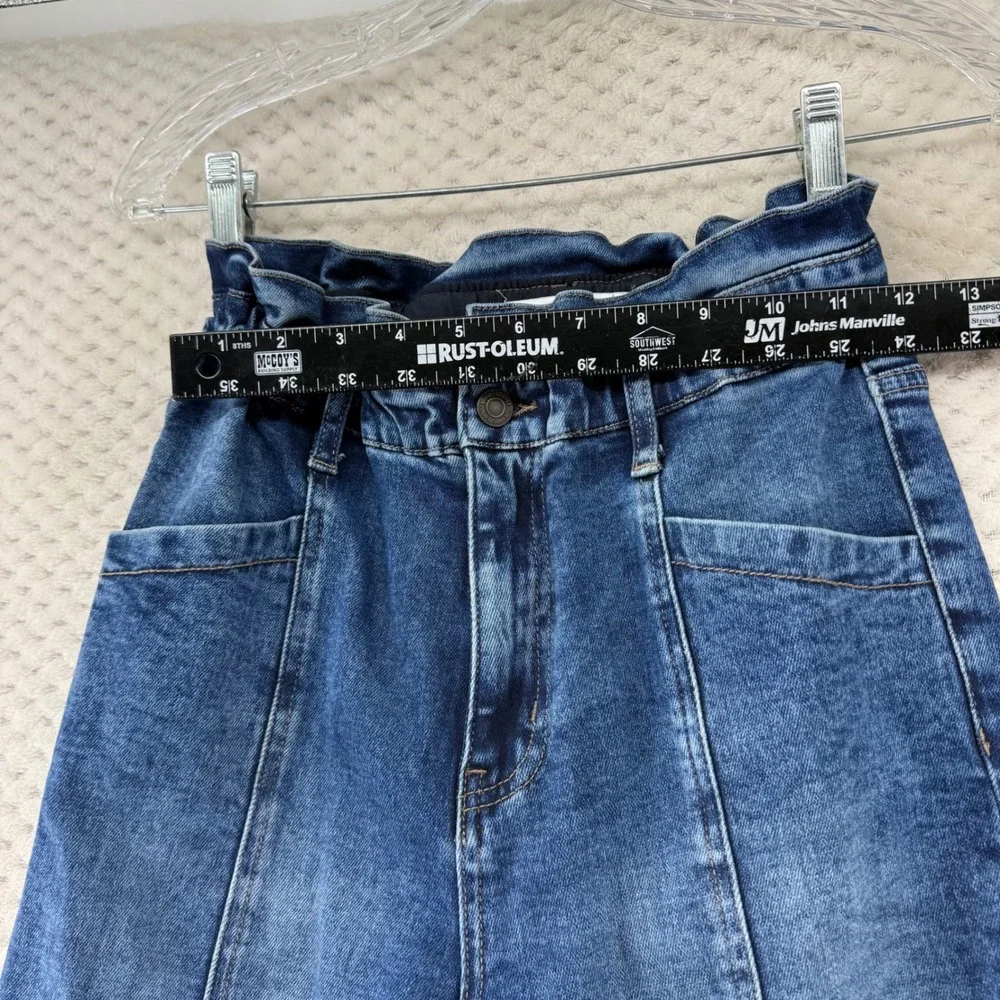 Vervet Jeans Women 26 Paperbag Waist Straight Leg High Rise Seam Front V2492